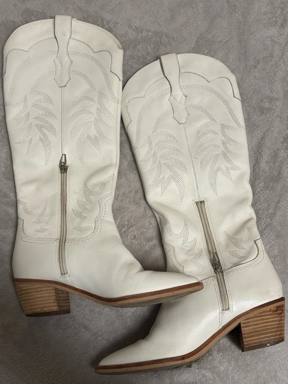 Dolce Vita White Over-the-Knee Western Boots